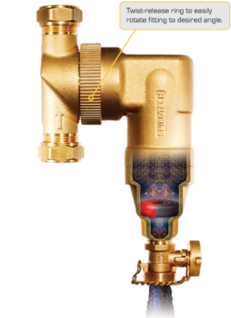 Separator de namol, vertical, alama, 110°C, 10 bar, 22 mm., Spirotech Spirotrap [2]