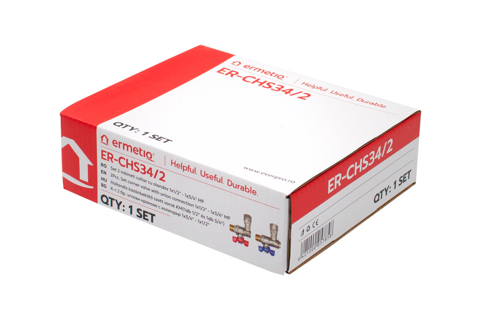 Set 2 robineti coltar cu olandez Ermetiq 1x1/2 - 1x3/4 MF [4]