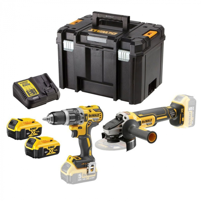 Set 2 Scule DeWalt DCK2080P2T, Format din: DCD796 + DCG405 + Cutie Tstak [2]