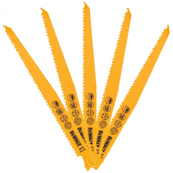 Set 5 lame fierastrau orizontal DeWALT DT2349 lemn cu cuie si materiale plastice dure [2]