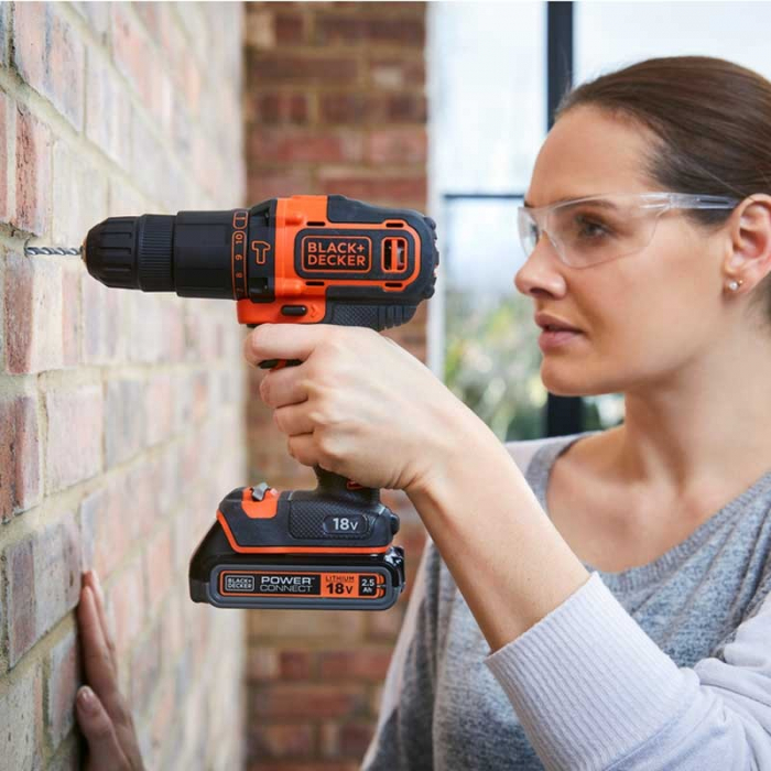 Set: Masina De Gaurit Cu Percutie Black+Decker BDCHD18S2A + 104 Accesorii [6]