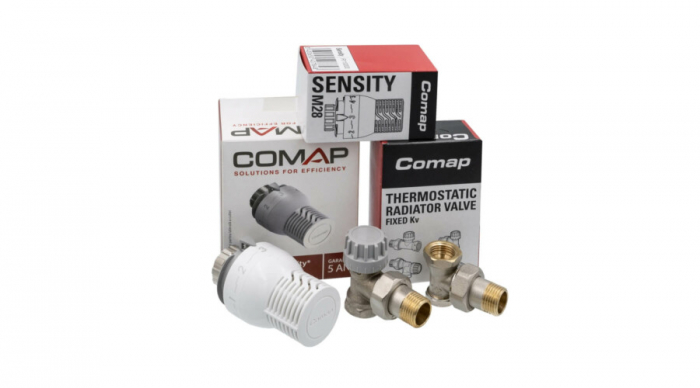 Set cap termostatic Sensity cu robinet pentru calorifer tur termostatic si robinet retur, Comap [3]
