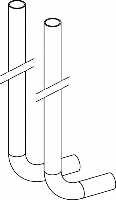 Set curbe prelungite (2 buc) TECEflex nichelate pentru rac. radiator Ø15 x Ø15 mm, 75 mm [3]