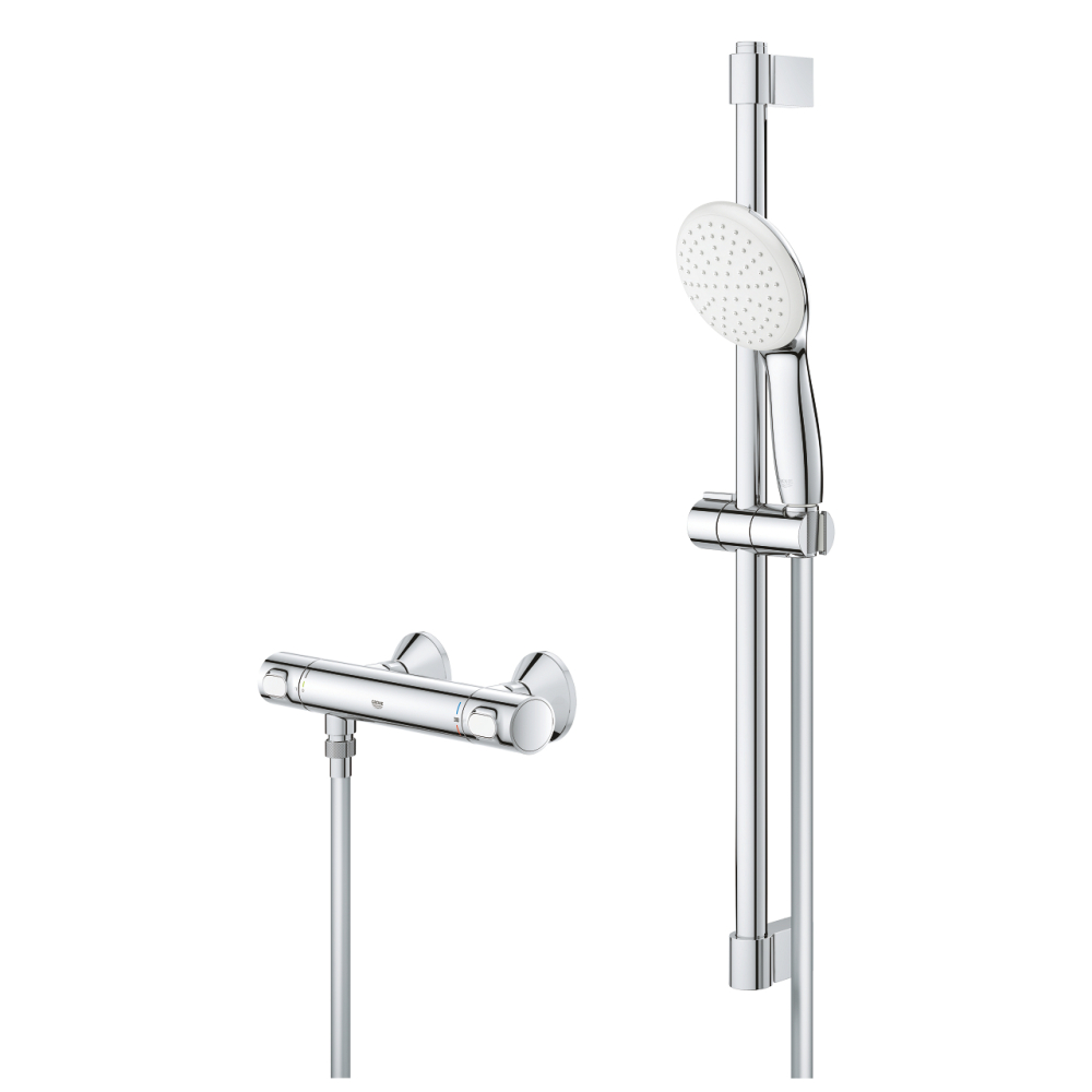 Set de dus Grohe Grohtherm 500 baterie dus, termostat, coloana dus, para dus, 1 jet, cartus ceramic, crom [3]