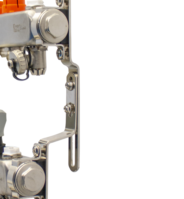 Set distribuitor INOX cu debitmetre, aerisitor manual si robineti de golire Ermetiq 1tol - 2 cai [3]