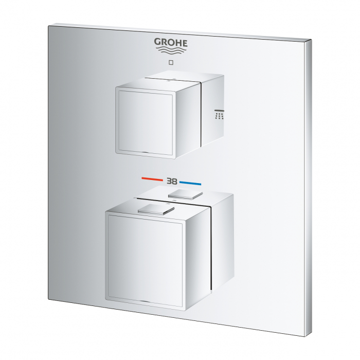 Unitate de mixare cu termostat pentru dus cu 2 iesiri cu ventil de inchidere/deviere Grohe Grohtherm Cube [4]