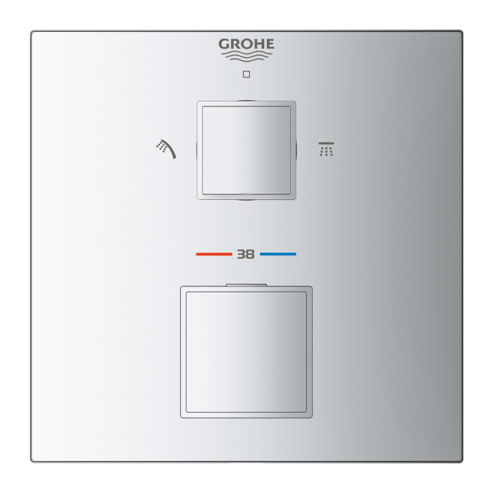 Unitate de mixare cu termostat pentru dus cu 2 iesiri cu ventil de inchidere/deviere Grohe Grohtherm Cube [3]