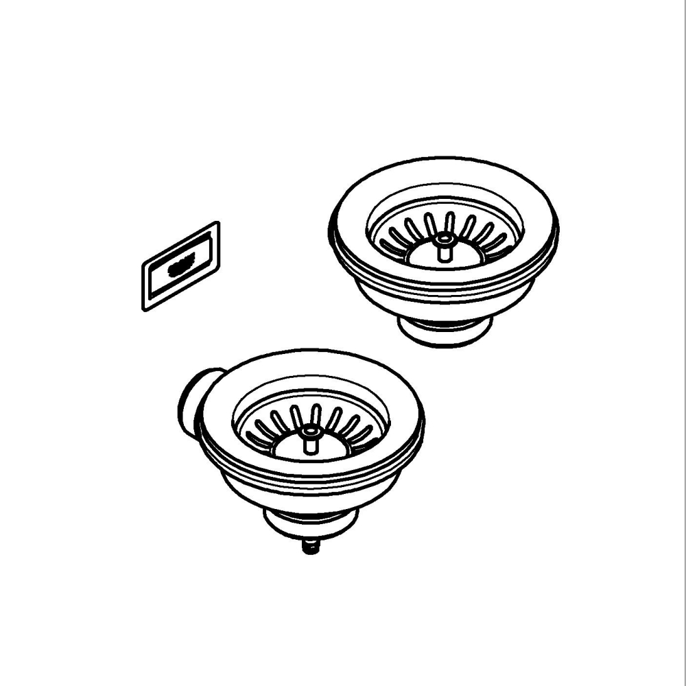 Set evacuare chiuveta bucatarie Grohe waste set sink without excenter (2 bowl), pt chiuveta 2 cuve (1 cuva mare + 1 cuva mica), eliberare manual si eliberare automata, placuta preaplin, brushed hard, negru [2]