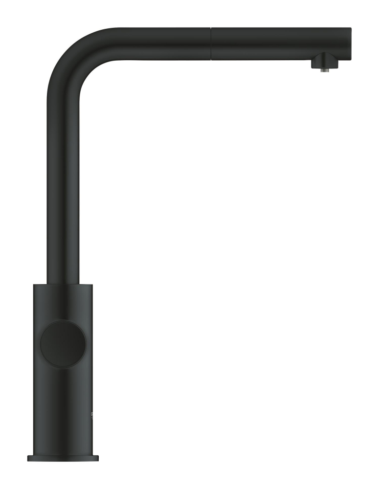 Set filtru + baterie Grohe Blue Home, pipa tip L starter kit, pivotanta, pipa tip L, filtrare, racire, apa carbogazoasa, dus extractabil, Velvet, negru [5]