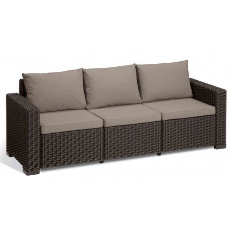 Set mobiler de gradina, cu canapea 3 locuri, maro, Keter California [4]