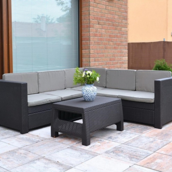 Set mobilier de gradina, grafit, cu masuta de cafea, Keter Provence [2]