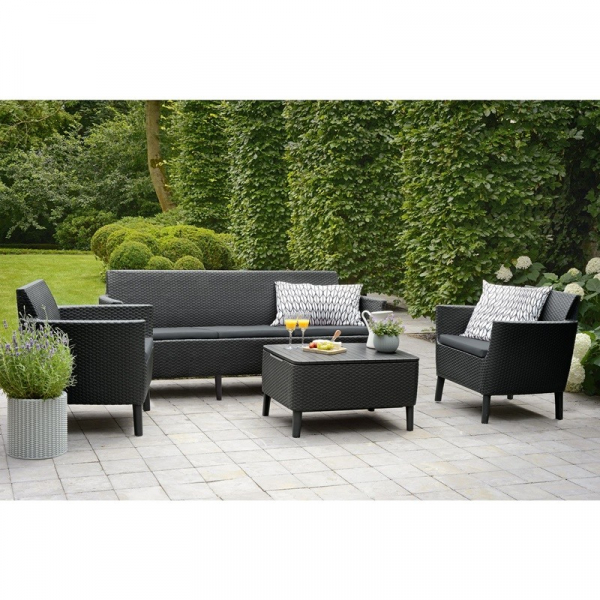 Set mobilier pentru gradina, grafit, canapea cu 3 locuri, Keter Salemo [2]