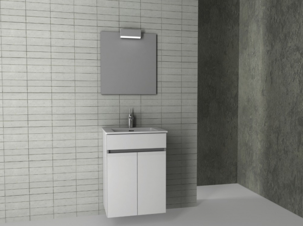 Set mobilier de baie alb, dulap + lavoar, 55 x 43 x 74 cm., Roca Unik Cube [2]