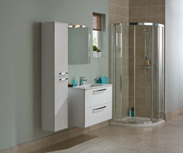 Set mobilier de baie suspendat alb lucios dulap + lavoar 61 x 56,5 x 45 cm Ideal Standard gamaTempo [3]
