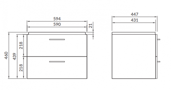 Set mobilier de baie montat, alb, dulap + lavoar, A=44.7 x H=45.2 x L=59.4 cm., Cersanit 857 Lara Como 60 [3]
