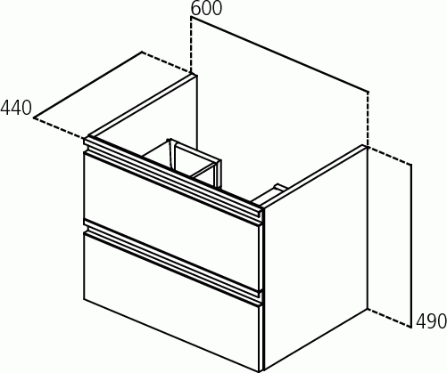 Set mobilier de baie suspendat alb lucios dulap + lavoar 60 x 49 x 44 cm Ideal Standard gama Tesi [4]