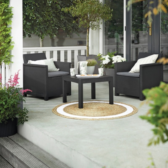 Set mobilier de gradina, 2 locuri, grafit, Keter Emma [5]