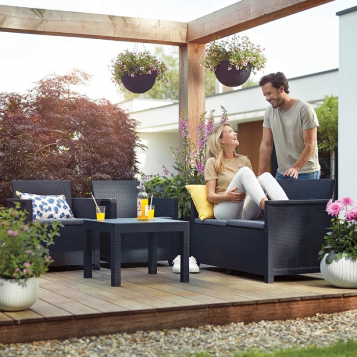 Set mobilier de gradina, 4 locuri, grafit, Keter Emma [3]