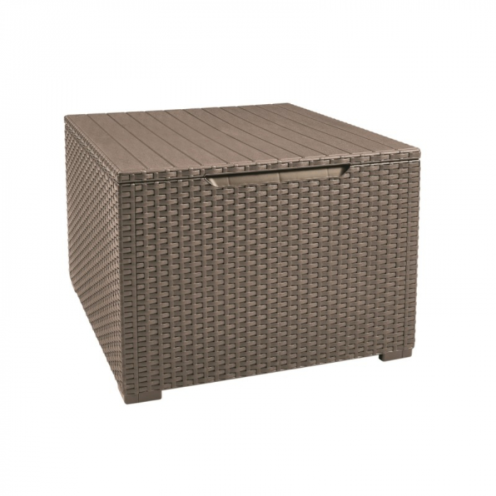 Set mobilier de gradina, 4 locuri si masa cu spatiu de depozitare, cappuccino, Keter Emma [6]