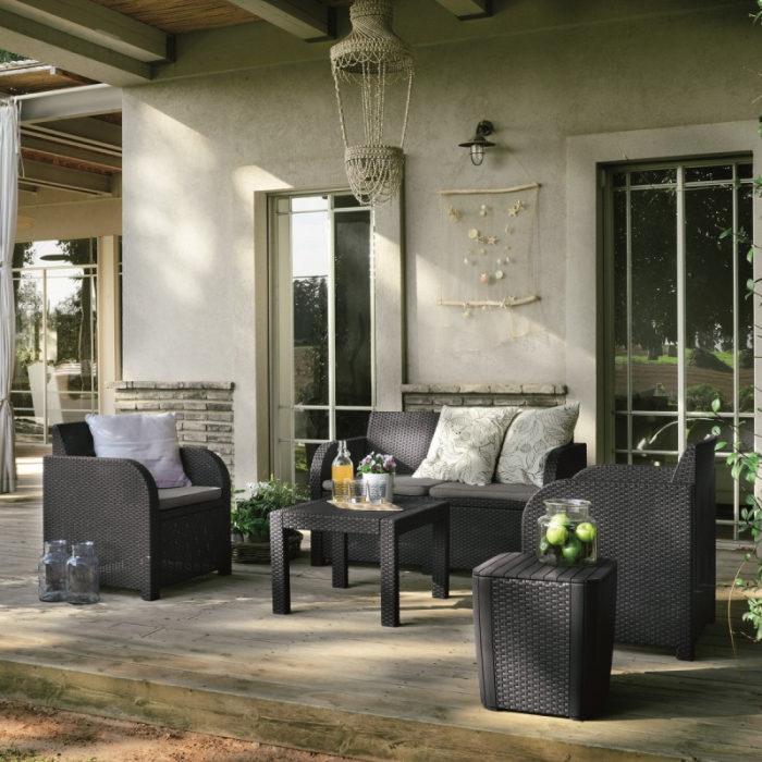 Set mobilier de gradina, 4 locuri, grafit, Keter Georgia [2]