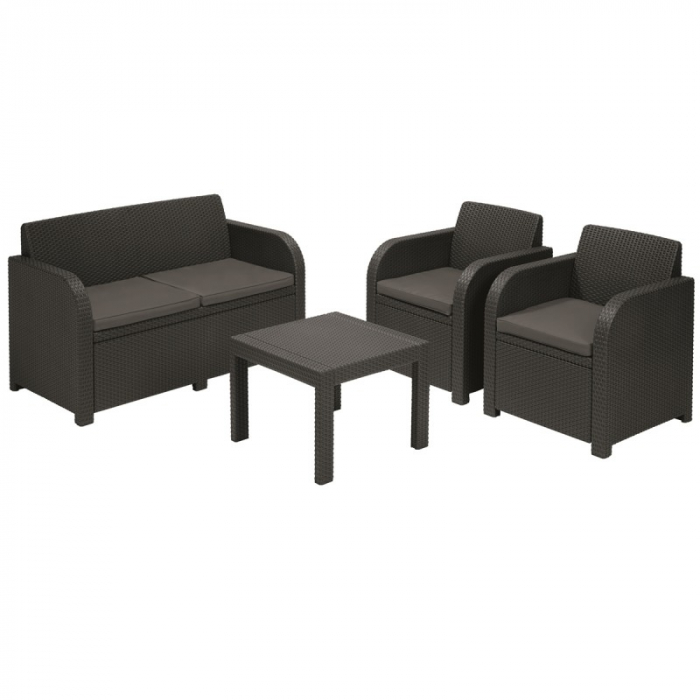 Set mobilier de gradina, 4 locuri, grafit, Keter Georgia [4]