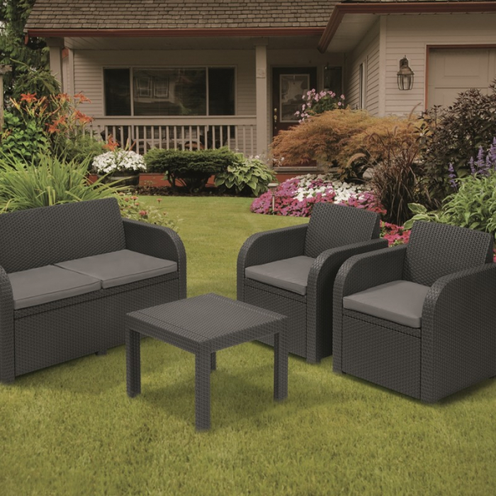 Set mobilier de gradina, 4 locuri, grafit, Keter Georgia [1]