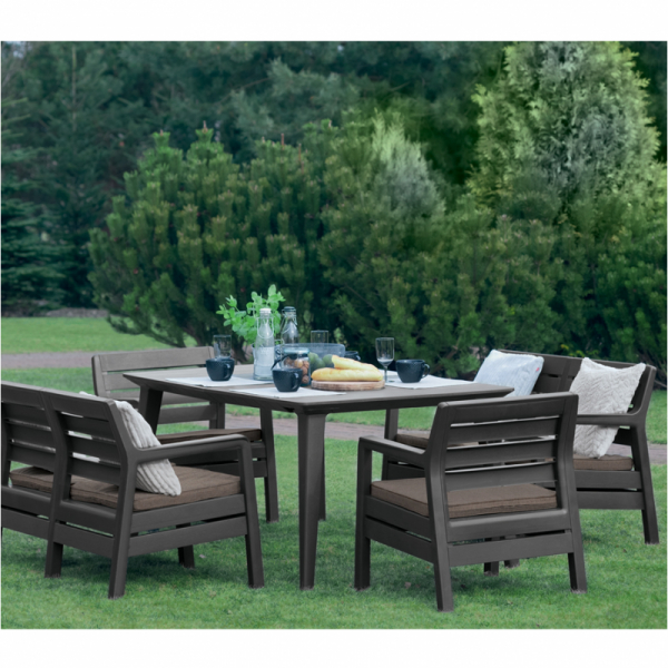 Set mobilier de gradina, maro, cu masa Lima, Keter Delano [3]