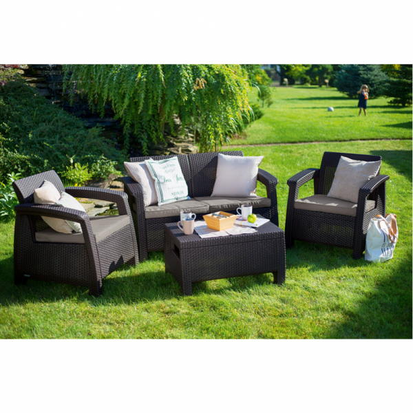 Set mobilier de gradina, maro, Keter Corfu [2]