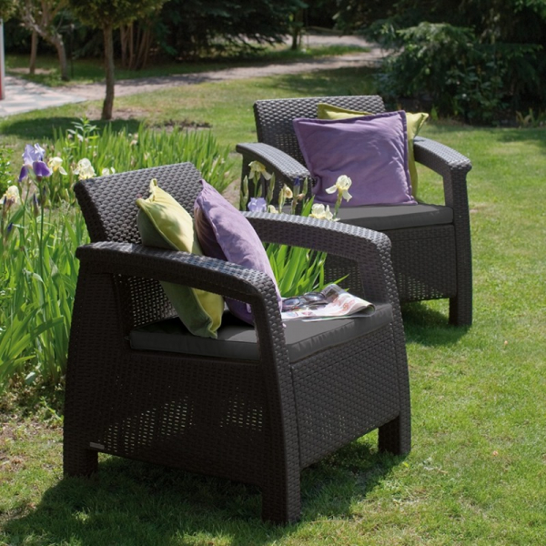Set mobilier de gradina, fara masa, maro, Keter Corfu Rest [8]