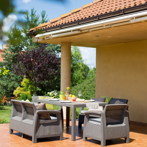 Set mobilier de gradina, fara masa, cappucino, Keter Corfu Rest [4]