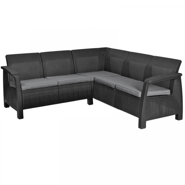 Set mobilier de gradina, fara masa, grafit, Keter Corfu Relax [1]