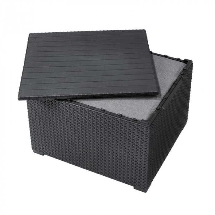 Set mobilier de gradina, 2 locuri si masa cu spatiu depozitare, grafit, Keter Emma [6]