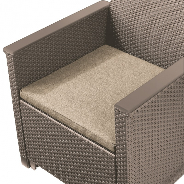 Set mobilier de gradina, 2 locuri si masa cu spatiu depozitare, cappuccino, Keter Emma [6]