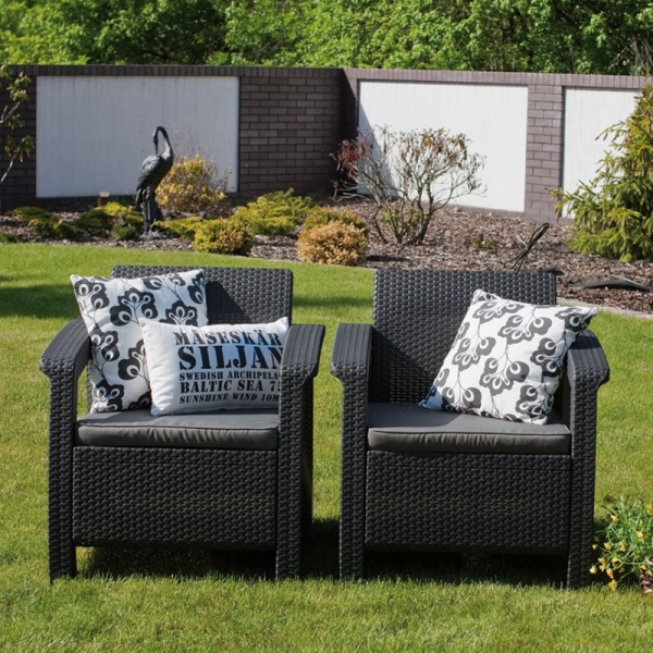 Set mobilier de gradina, fara masa, grafit, Keter Corfu Rest [4]