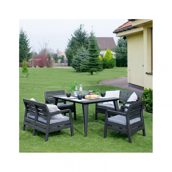 Set mobilier de gradina, grafit, cu masa Lima, Keter Delano [2]