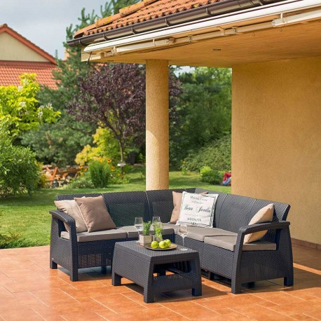 Set mobilier de gradina, fara masa, grafit, Keter Corfu Relax [2]