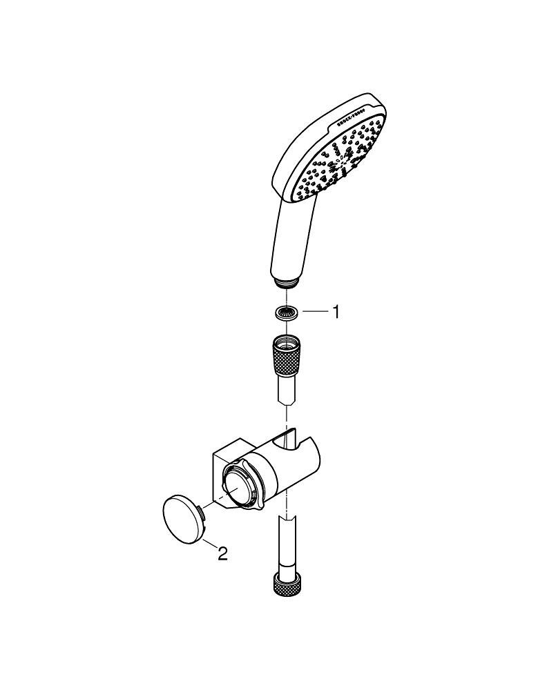 Set para de dus Grohe Tempesta Cube 110, cot iesire cu suport, 3 jeturi, crom [4]