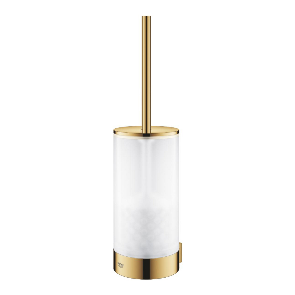 Set perie WC Grohe Selection, montare pe perete, fixare ascunsa, sticla/metal, auriu lucios [2]