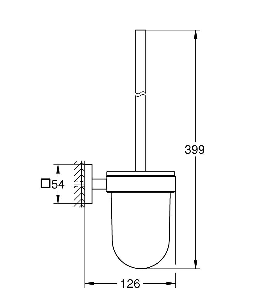 Set perie WC Grohe Start Cube, montare pe perete, metal/sticla, negru [3]