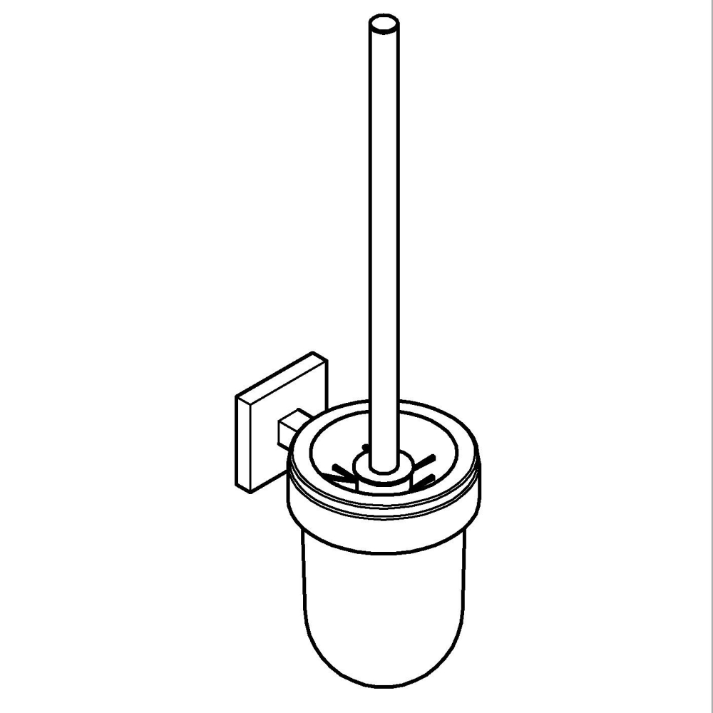 Set perie WC Grohe Start Cube fixare ascunsa, montaj pe perete, crom [4]