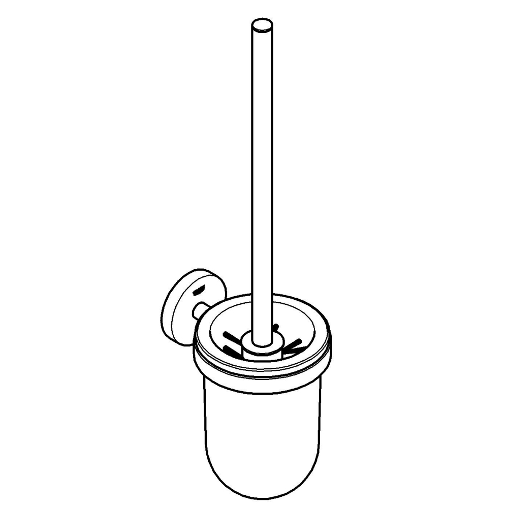 Set perie WC Grohe Start montare pe perete, fixare ascunsa, crom mat [4]