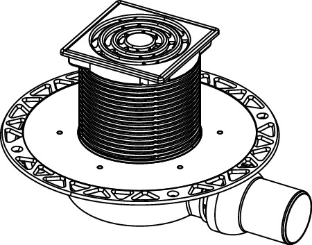 Sifon complet extraplat TECEdrainpointS 112, margine cromata, evacuare laterala DN 50, intrare DN40 [3]