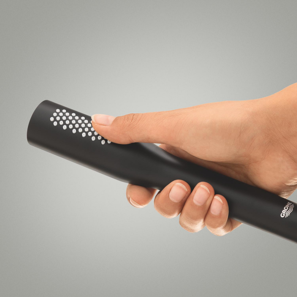 Set sistem de dus Grohe Precision smctr rd conc 3 functii shw 310, rotund, montare pe perete, incastrata, termostat, diverter 3 cai, corp instalare inclus, dus fix, 2 jeturi, negru mat [16]