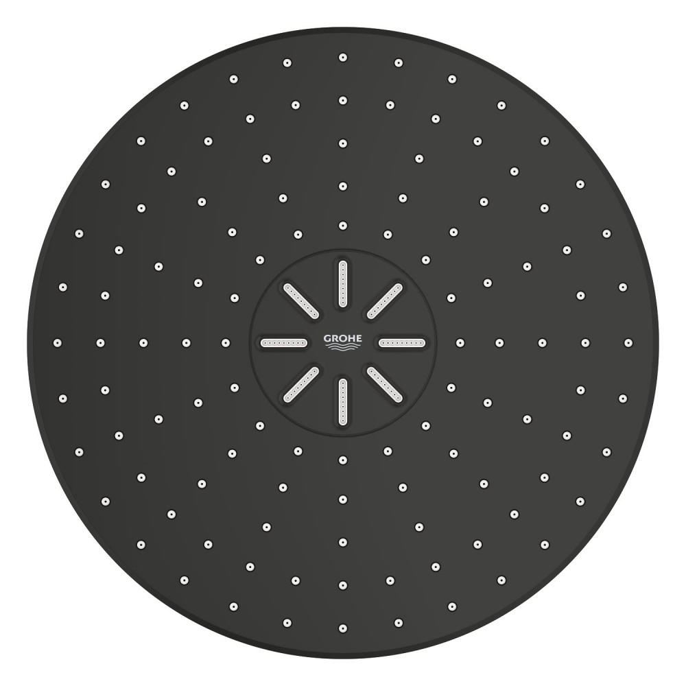 Set sistem de dus Grohe Precision smctr rd conc 3 functii shw 310, rotund, montare pe perete, incastrata, termostat, diverter 3 cai, corp instalare inclus, dus fix, 2 jeturi, negru mat [2]