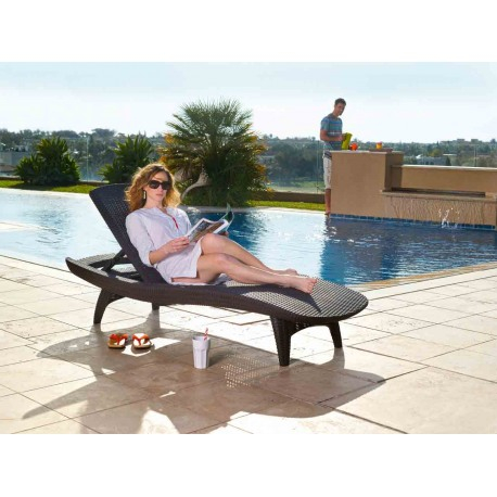 Sezlong maro, imitatie de ratan, Keter Pacific [4]