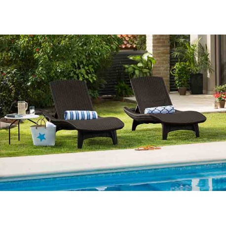 Sezlong maro, imitatie de ratan, Keter Pacific [8]