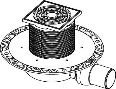 Sifon complet extraplat TECEdrainpointS 110, evacuare laterala DN 50, intrare DN40 [3]