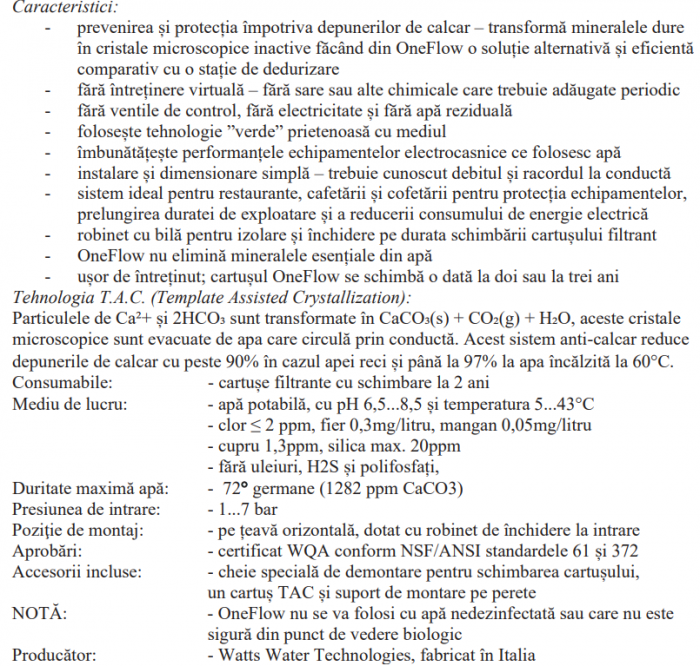 Sistem anti-calcar pentru vile și locuințe multi-familiale, seria OneFlow OFTWH [2]