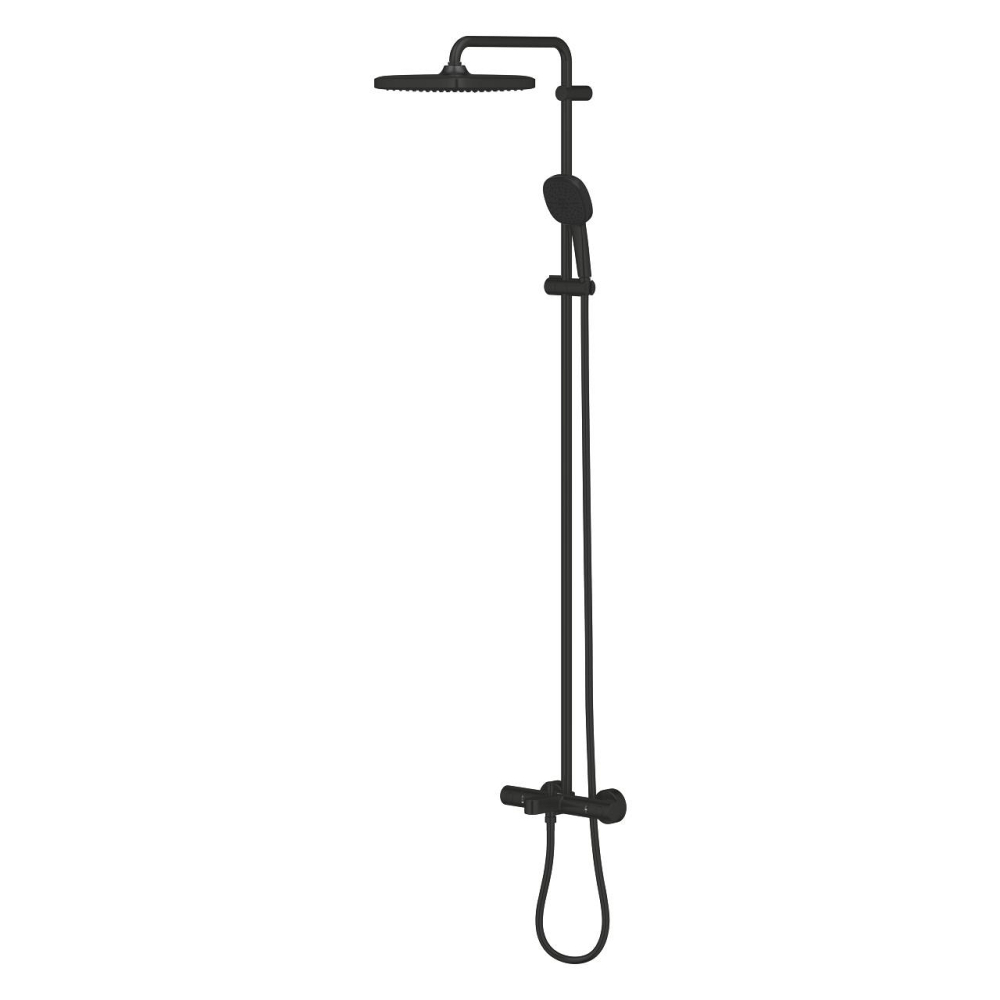 Sistem de cada Grohe Tempesta Cube 250, aparent, pipa cada, termostat, 250 mm, 1 functie, negru [4]