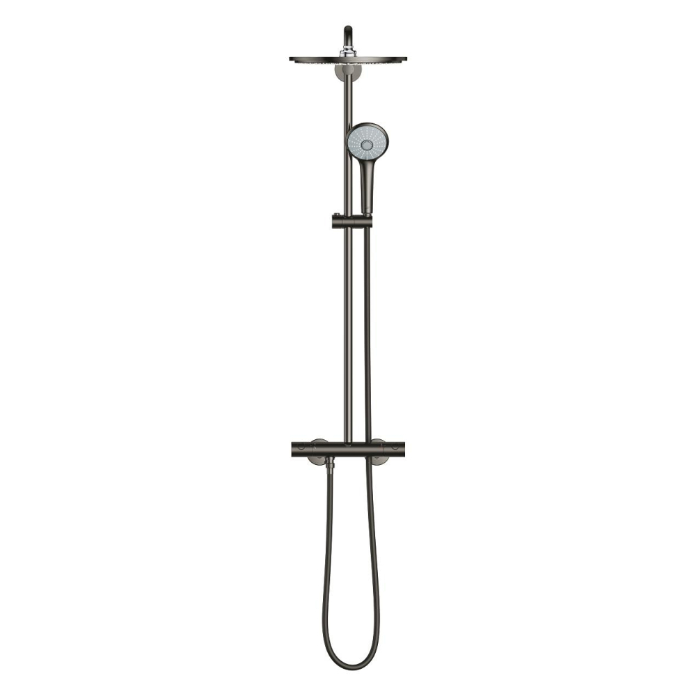 Sistem de dus Grohe Euphoria 310, aparent, termostat, 310 mm, anti-oparire, 3 functii, pivotant, furtun 1.75 m, anti-calcar, antracit [2]